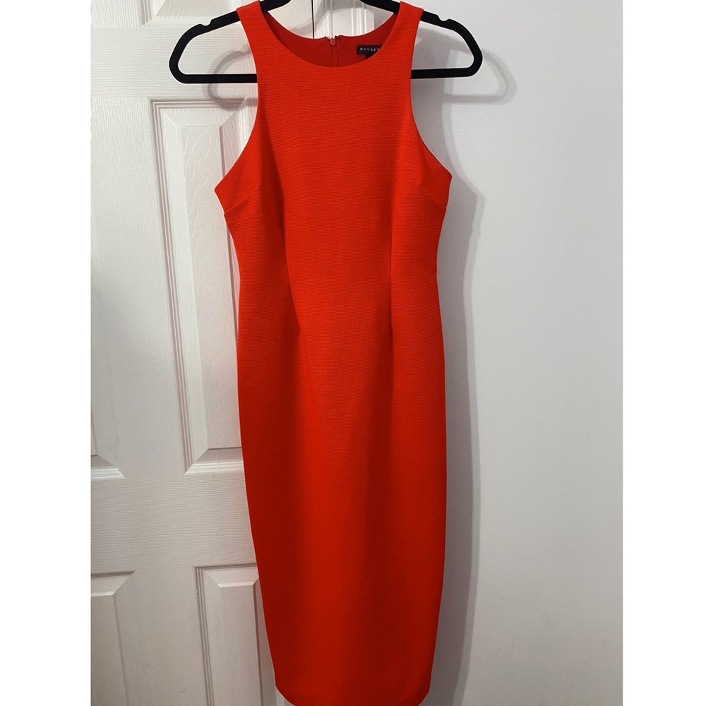 Bright red party dress